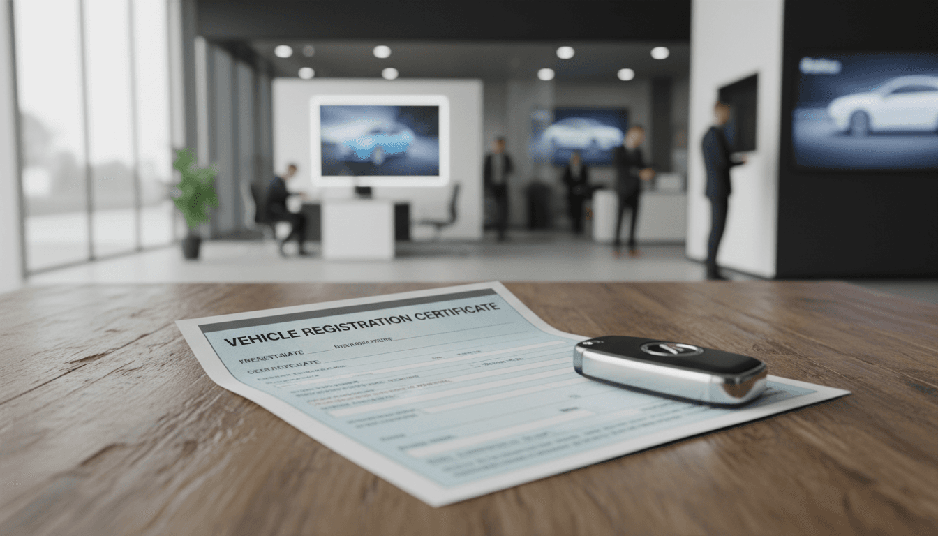 Documentación de transferencia de vehículo preparada