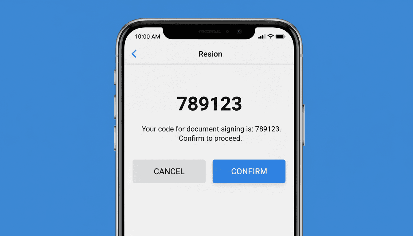 Confirmación de firma por SMS en móvil