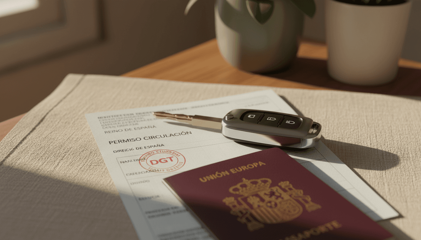 Documentación de vehículo y clave de coche