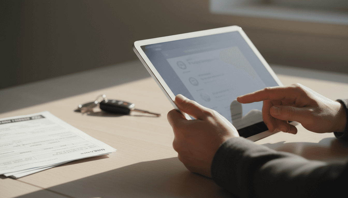 Persona consultando preguntas frecuentes sobre transferencias en dispositivo digital