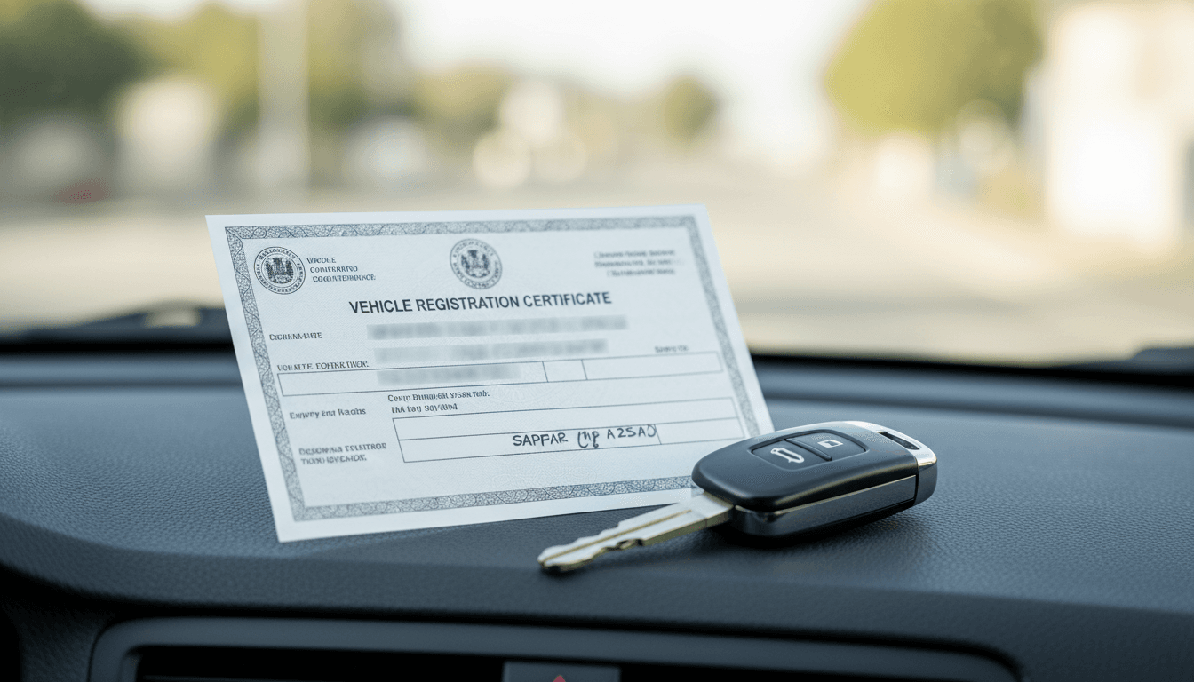 Documentación de transferencia vehicular y llaves del coche