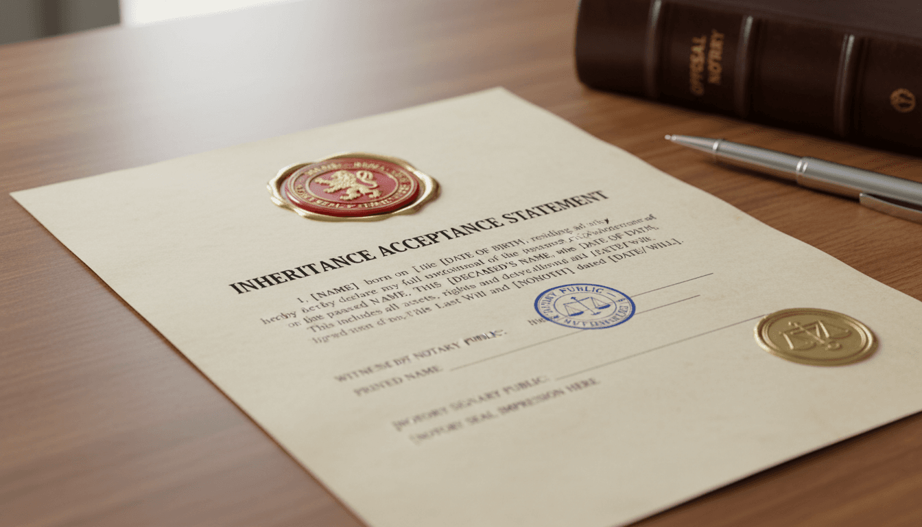 Certificado de aceptación de herencia