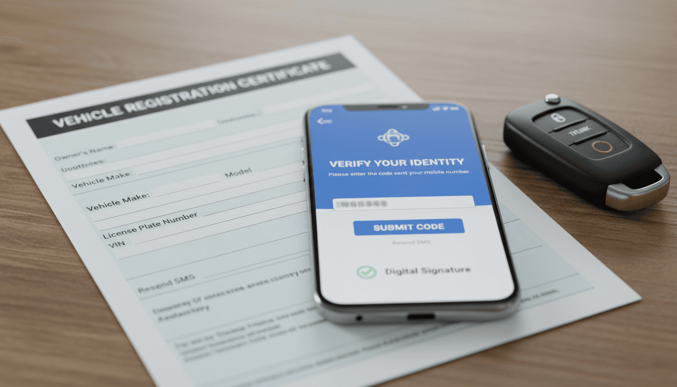 Matrícula del vehículo y firma por SMS en el proceso de transferencia