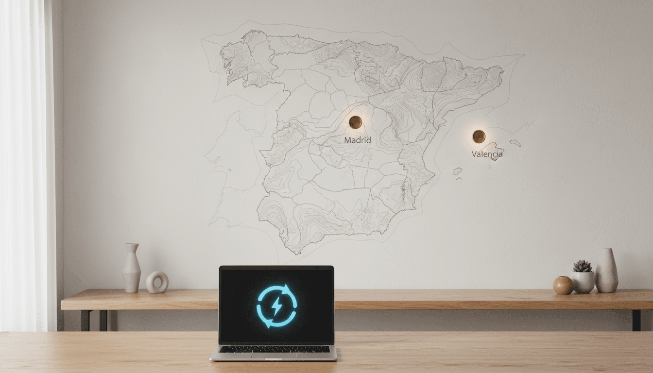 Mapa de España con servicio de transferencia de coche en toda la península