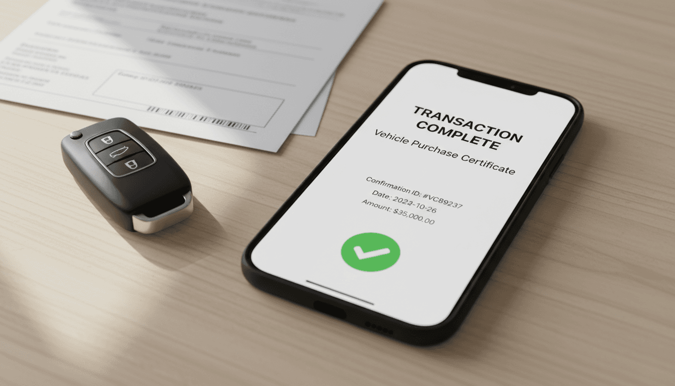Documentación y comprobante de transferencia de vehículo completo