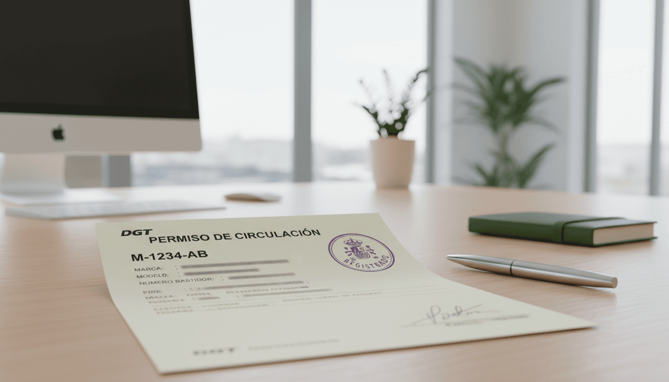 Justificante de transferencia de coche con documentación oficial