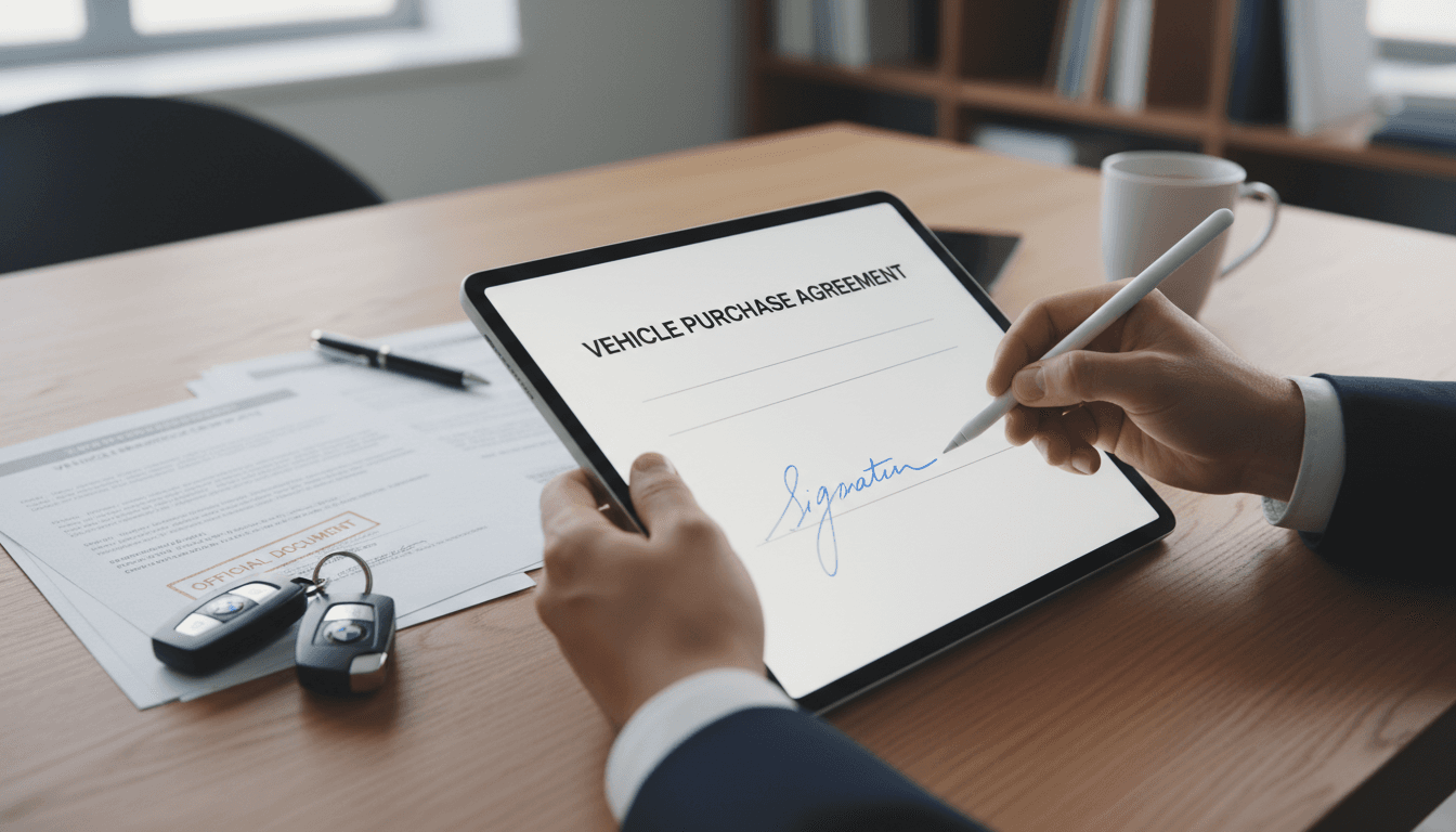 Gestión telemática de transferencia de coche con documentos digitales
