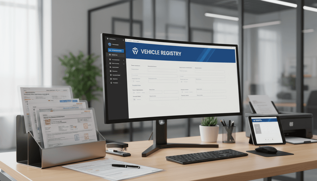 Gestión profesional de transferencias de coches con documentación organizada y sistema telemático