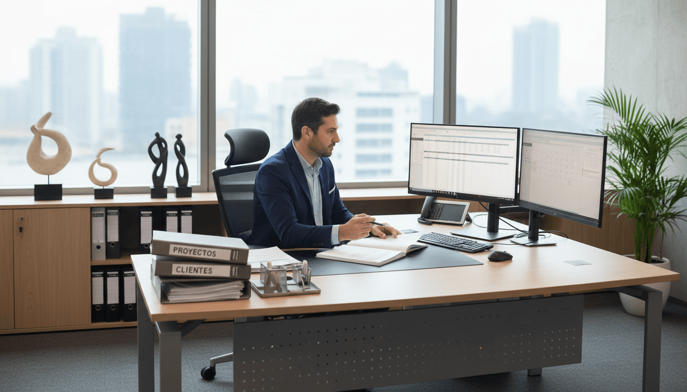 Gestoría profesional con documentos y trámites administrativos