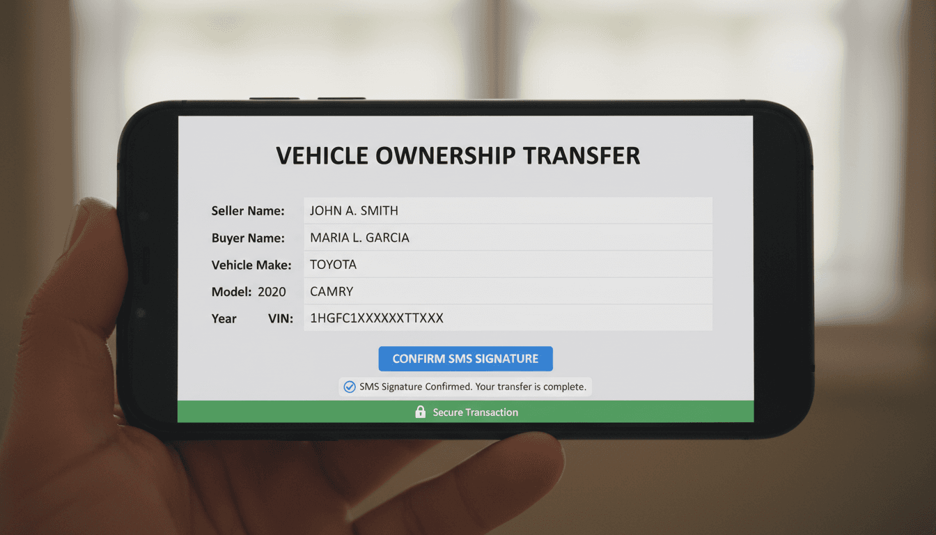 Firma por SMS en transferencia de vehículo