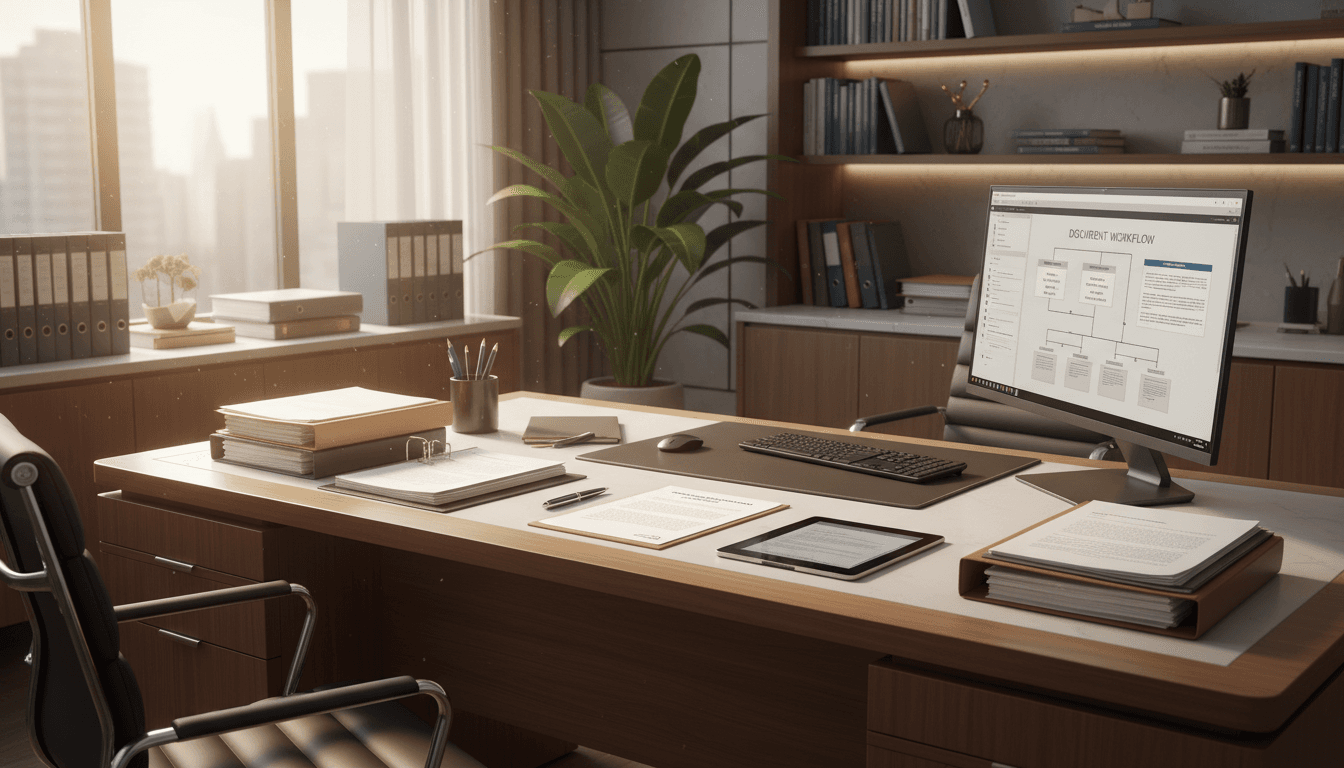 Gestoría RP procesando documentos de herencia y transferencia de vehículos en Madrid