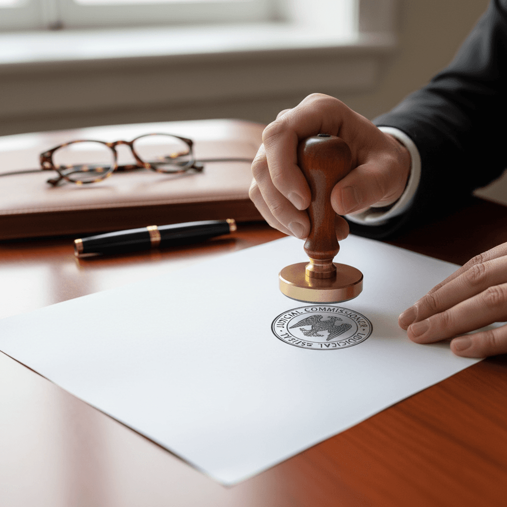 Gestor administrativo colegiado verificando documentos legales